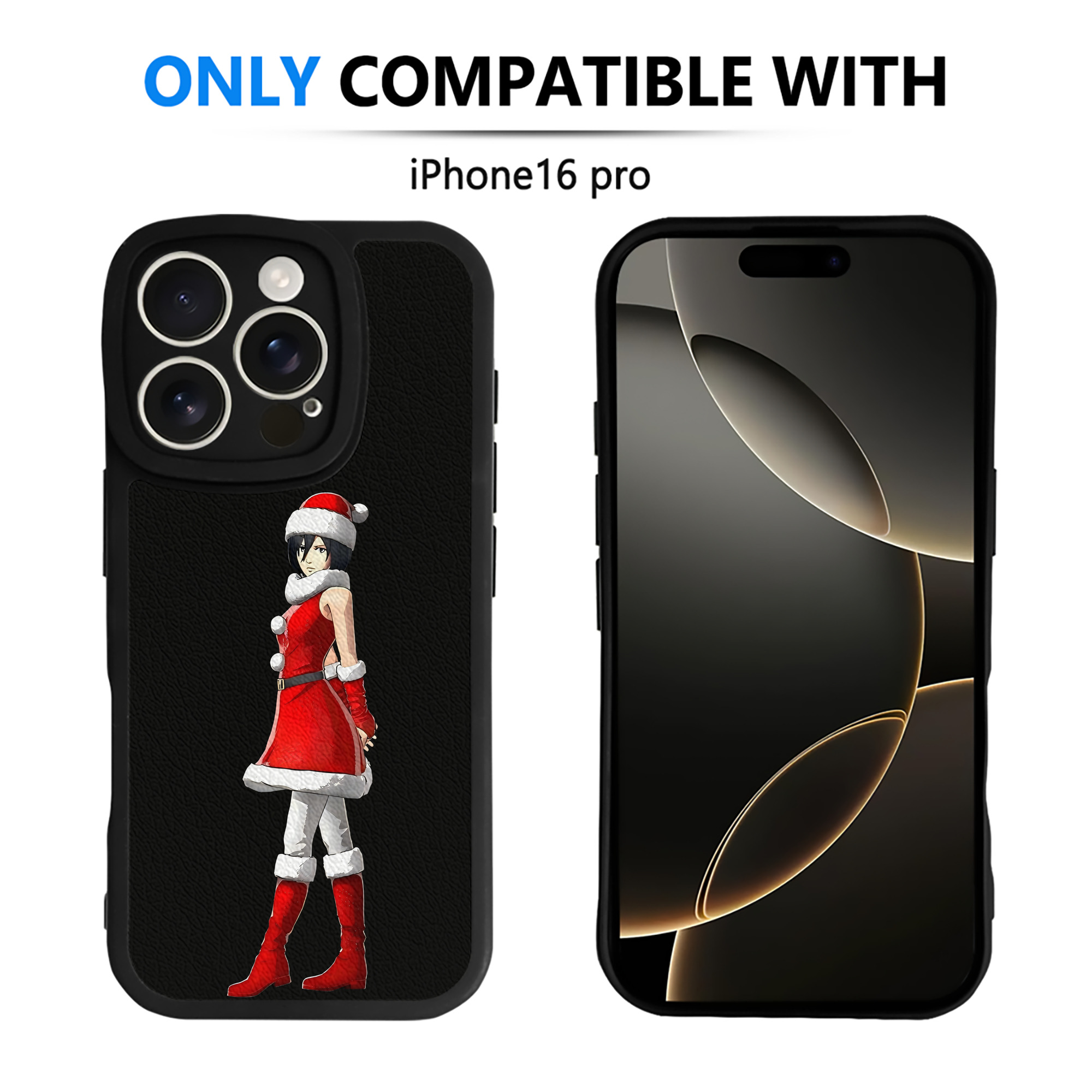（画像用） 進撃の巨人 ミカサ·アッカーマン Attack on Titan Mikasa Ackerman 【iPhone 16シリーズ対応】シリコンスマホケース（レザー調） 材質：シリコン